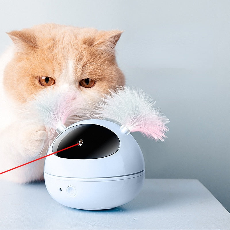 Interactive Automatic Cat Toy with Feathers and Infrared Light