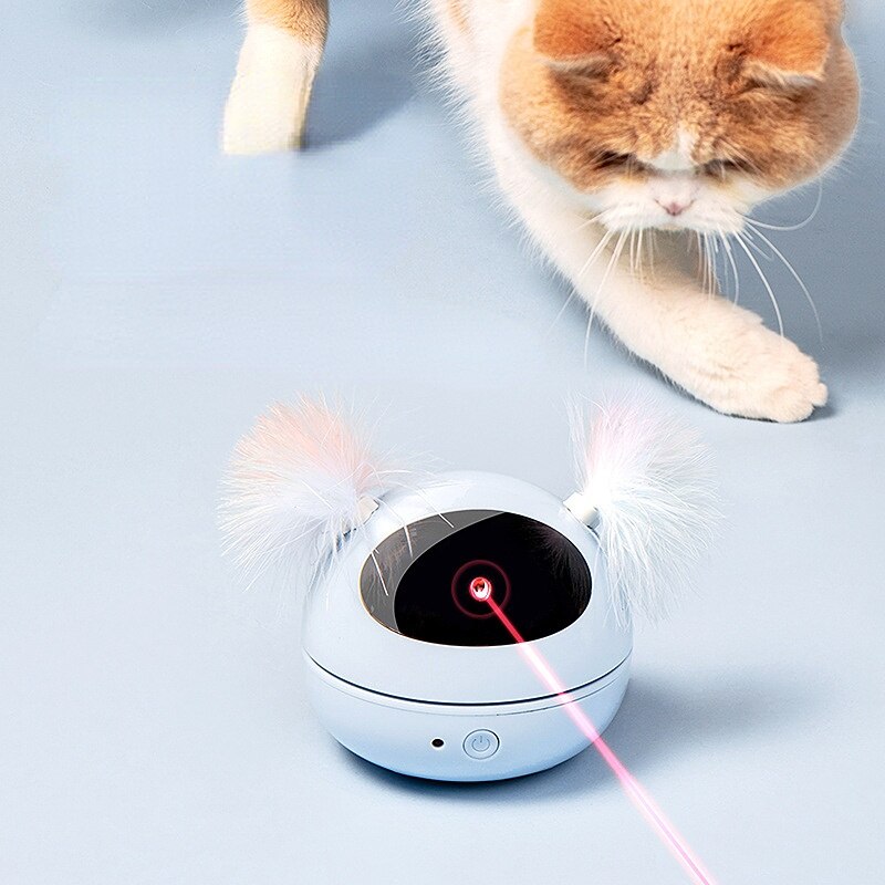 Interactive Automatic Cat Toy with Feathers and Infrared Light
