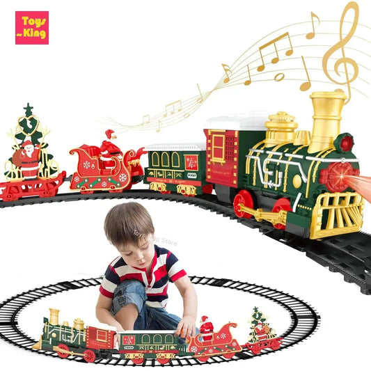  Electric Christmas Train Set With Lights And Music Diecast -  ToylandEU™