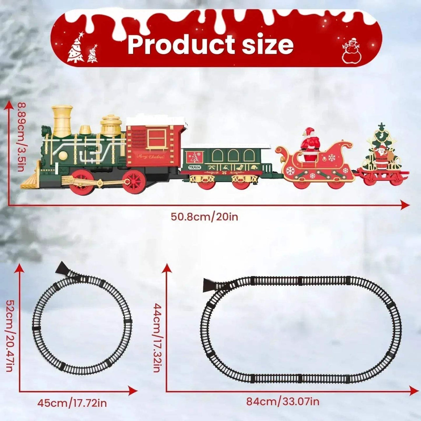 Electric Christmas Train Set With Lights And Music - ToylandEU