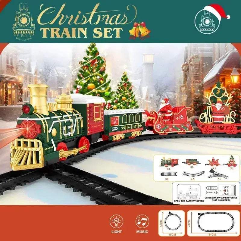 Electric Christmas Train Set With Lights And Music - ToylandEU