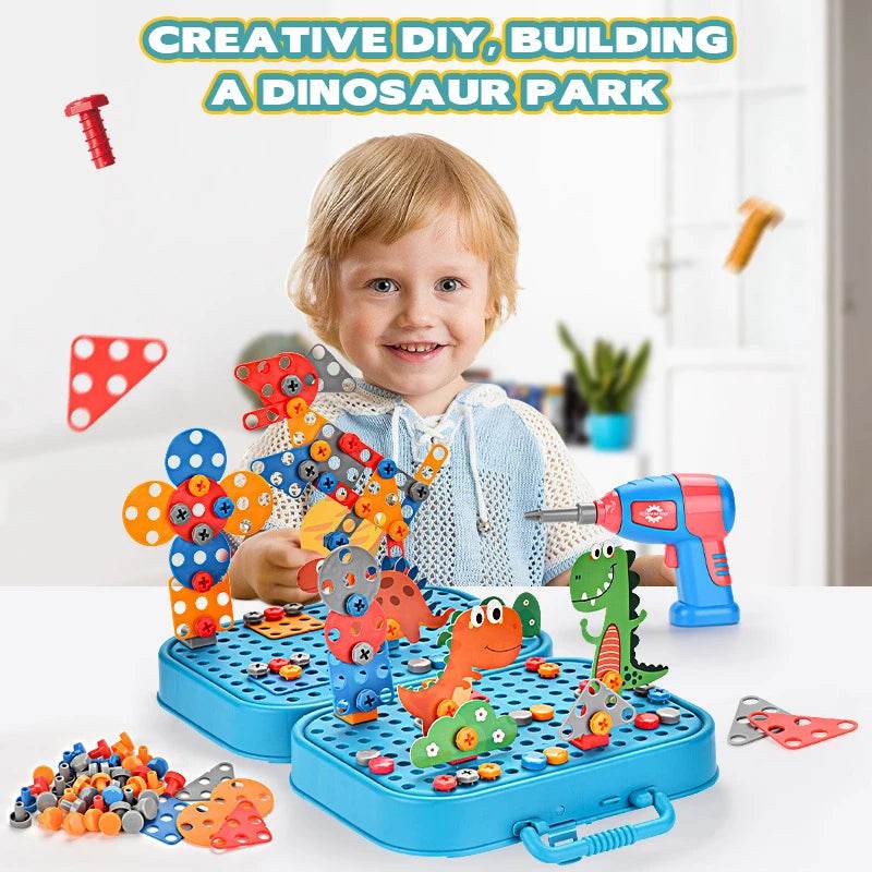 Electric Drill Screw Nut 3D Screwing Blocks Set Puzzle Toys - ToylandEU
