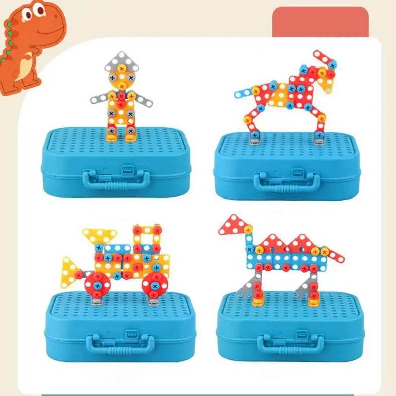 Electric Drill Screw Nut 3D Screwing Blocks Set Puzzle Toys - ToylandEU