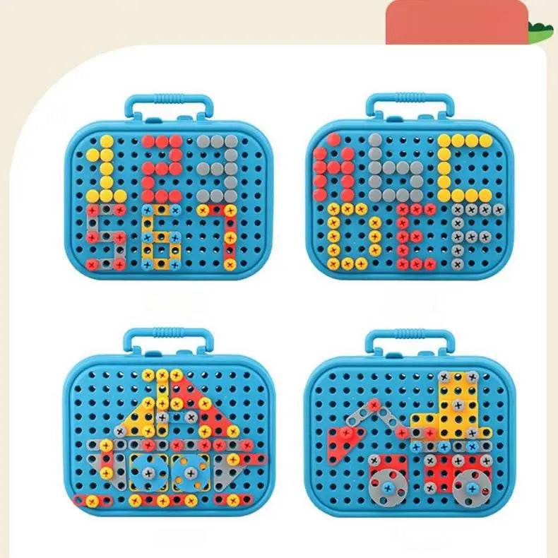 Electric Drill Screw Nut 3D Screwing Blocks Set Puzzle Toys - ToylandEU