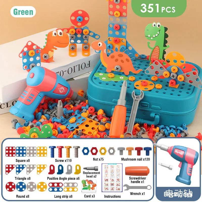 Electric Drill Screw Nut 3D Screwing Blocks Set Puzzle Toys - ToylandEU