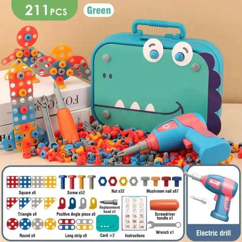  Electric Drill Screw Nut 3D Screwing Blocks Set for Boys -  ToylandEU™