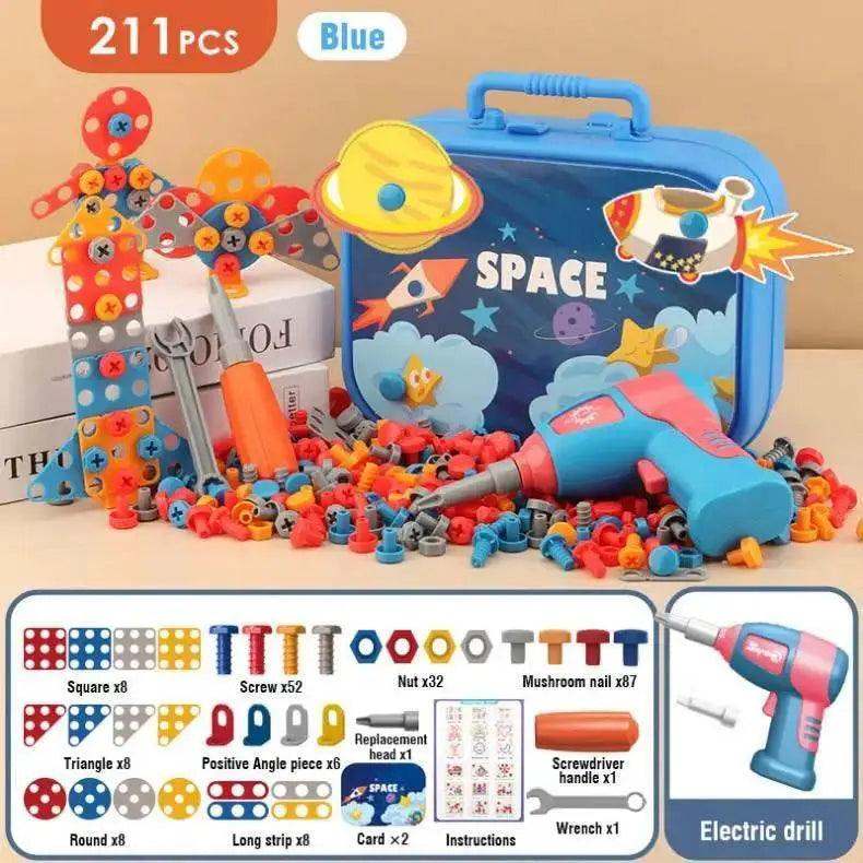  Electric Drill Screw Nut 3D Screwing Blocks Set for Boys -  ToylandEU™