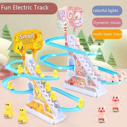  Electric Duck Climbing Stairs Race Track with LED Lights & Music -  ToylandEU™
