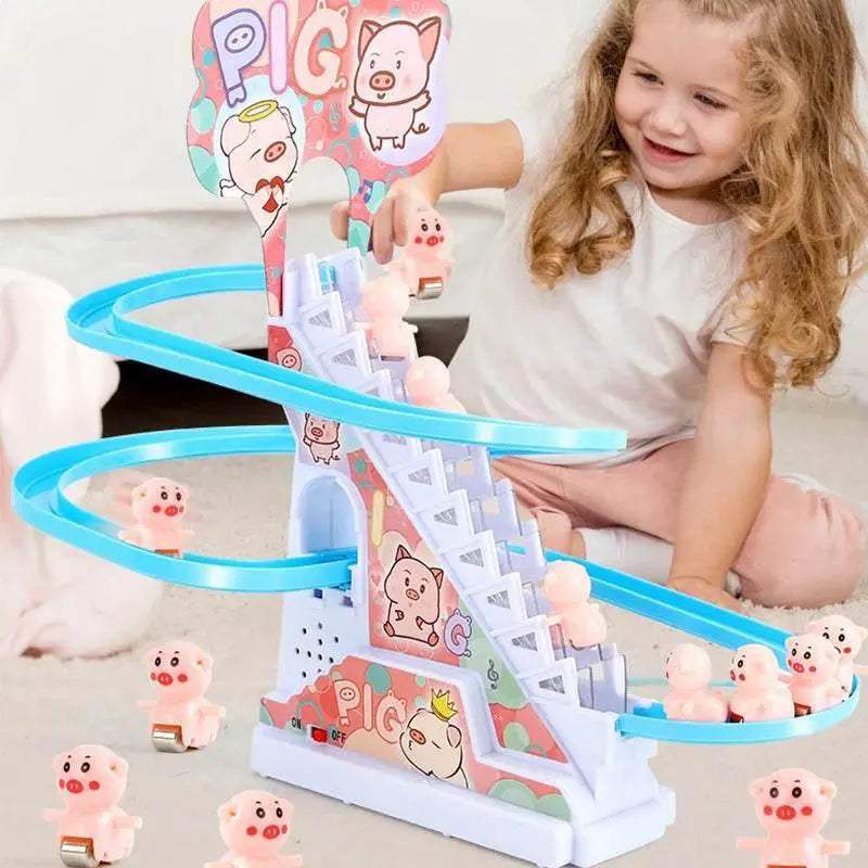 Electric Duck Climbing Stairs Race Track with LED Lights & Music - ToylandEU
