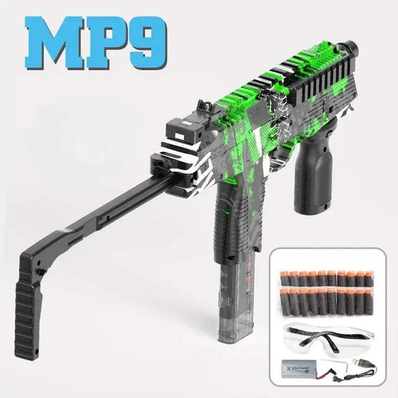 Electric Foam Dart Blaster MP9 Submachine Toy Gun For Outdoors - ToylandEU