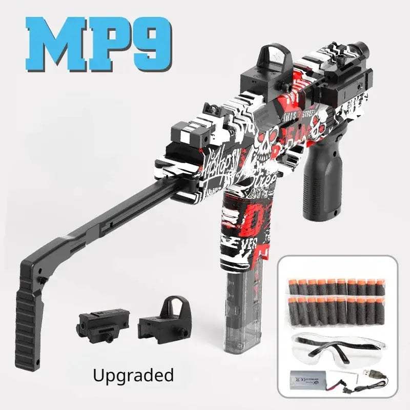 Electric Foam Dart Blaster MP9 Submachine Toy Gun For Outdoors - ToylandEU