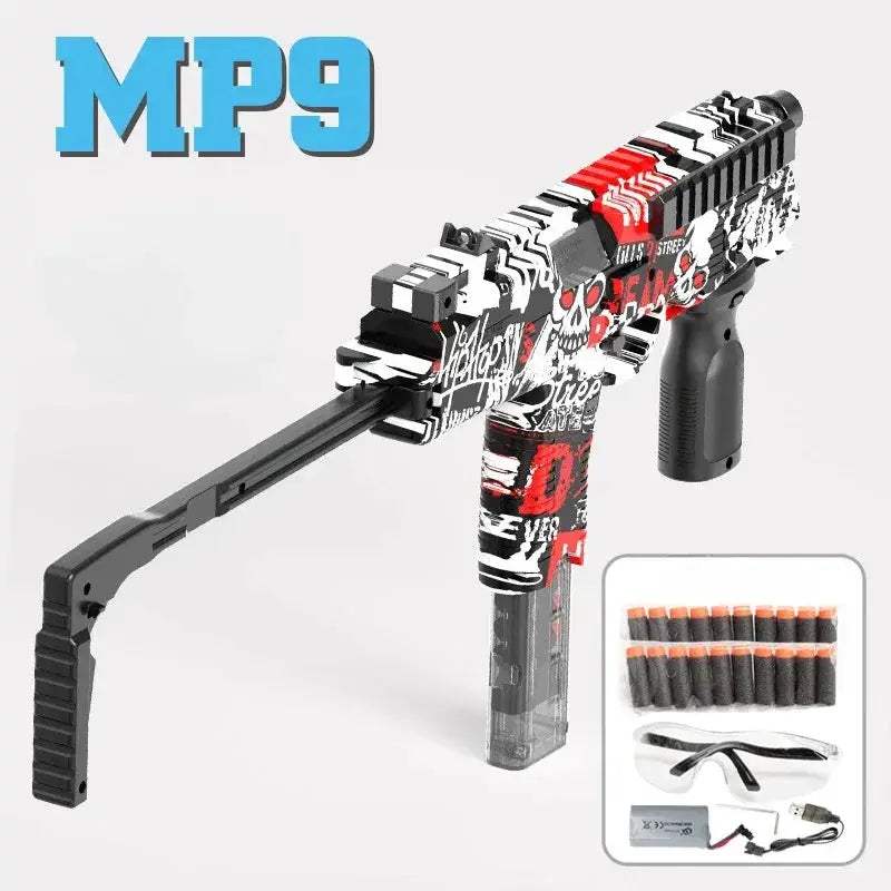 Electric Foam Dart Blaster MP9 Submachine Toy Gun For Outdoors - ToylandEU