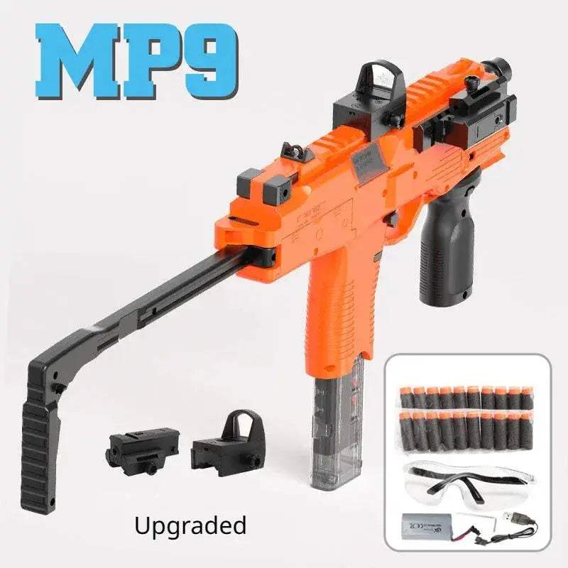 Electric Foam Dart Blaster MP9 Submachine Toy Gun For Outdoors - ToylandEU