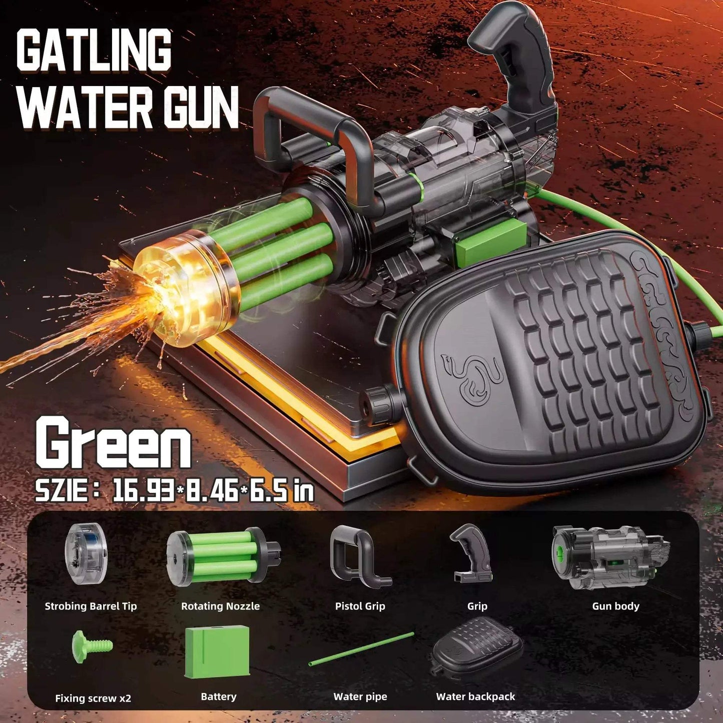 Electric Gatling Water Gun With Backpack Battery Powered - ToylandEU