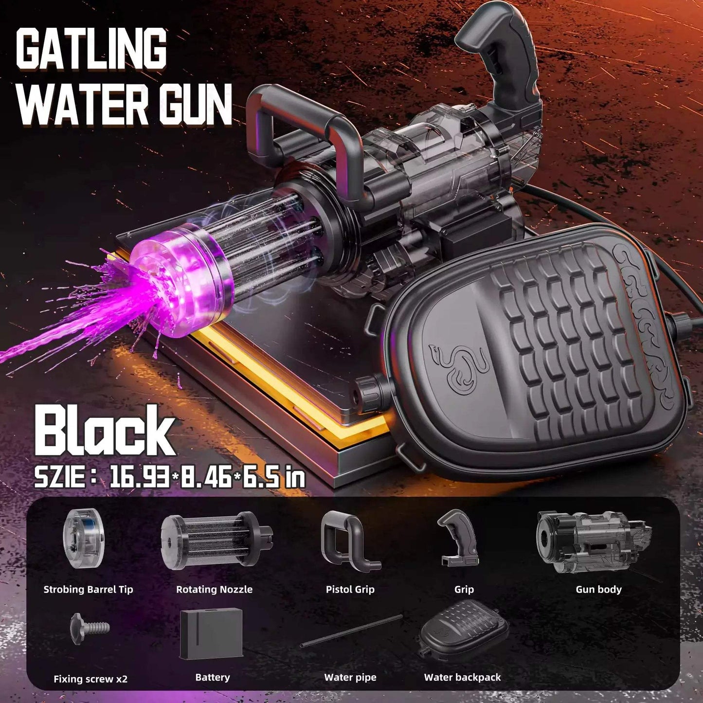 Electric Gatling Water Gun With Backpack Battery Powered - ToylandEU