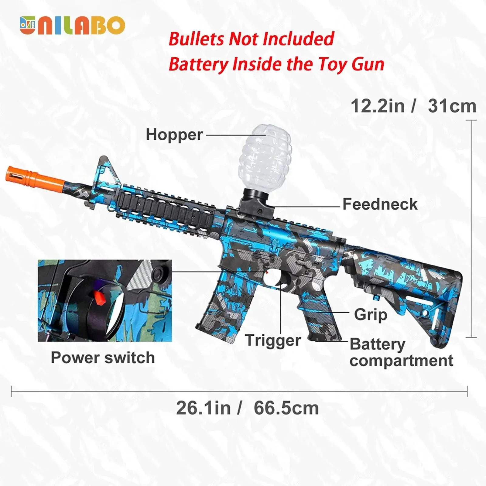 Electric Gel Ball Blaster Toy Gun High Speed Rechargeable - ToylandEU