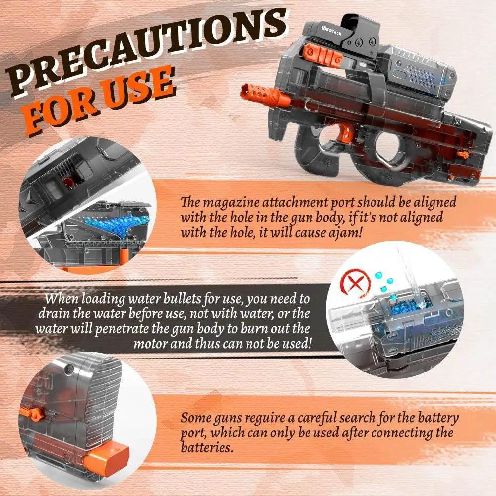  Electric Gel Gun in Transparent Black Fully Automatic Toy -  ToylandEU™