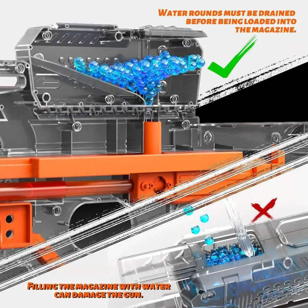 Electric Gel Gun in Transparent Black Fully Automatic Toy - ToylandEU
