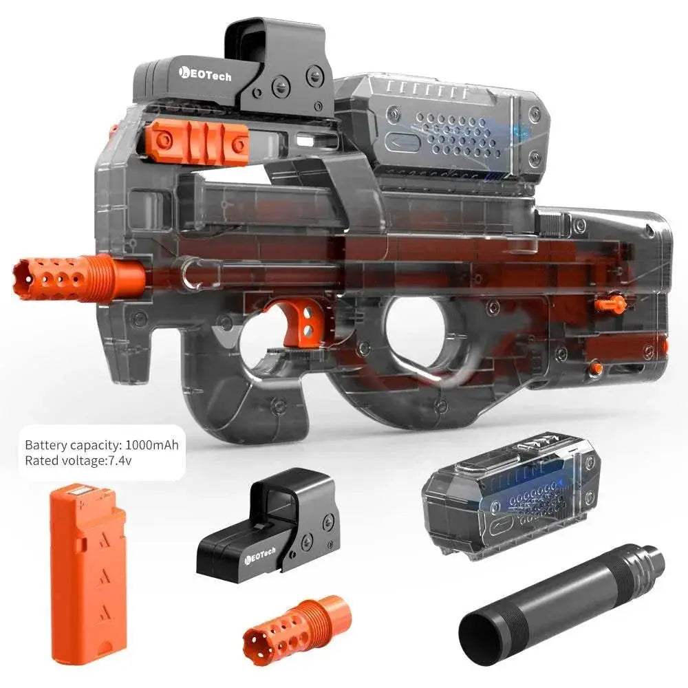 Electric Gel Gun in Transparent Black Fully Automatic Toy - ToylandEU
