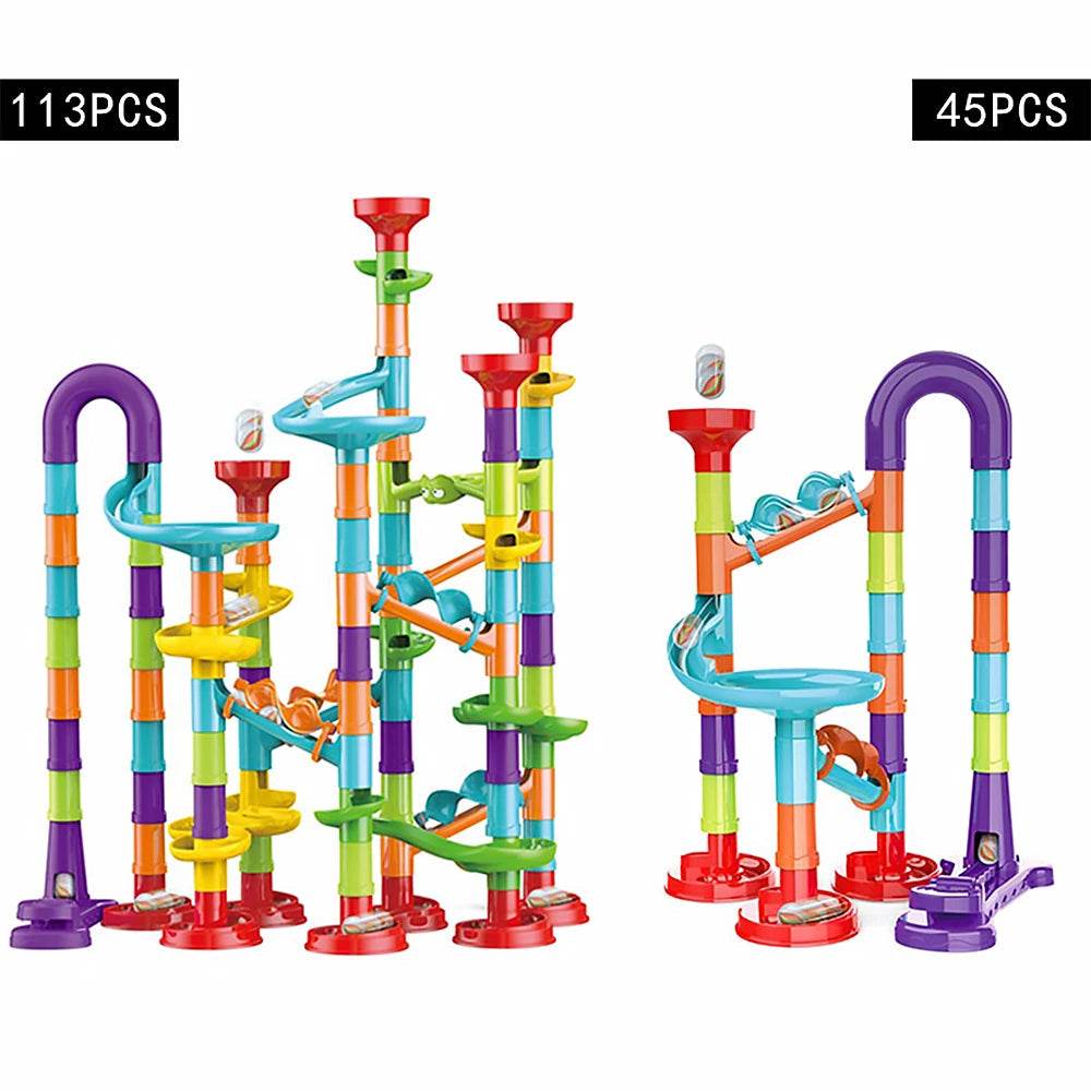 Electric Marble Run Race Track Building Blocks for Kids Fun - ToylandEU