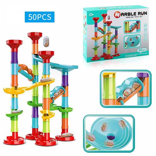 Electric Marble Run Race Track Building Blocks for Kids Fun - ToylandEU