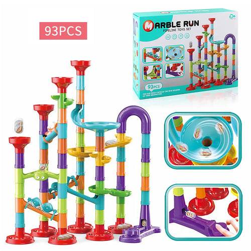 Electric Marble Run Race Track Building Blocks for Kids Fun - ToylandEU