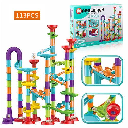 Electric Marble Run Race Track Building Blocks for Kids Fun - ToylandEU