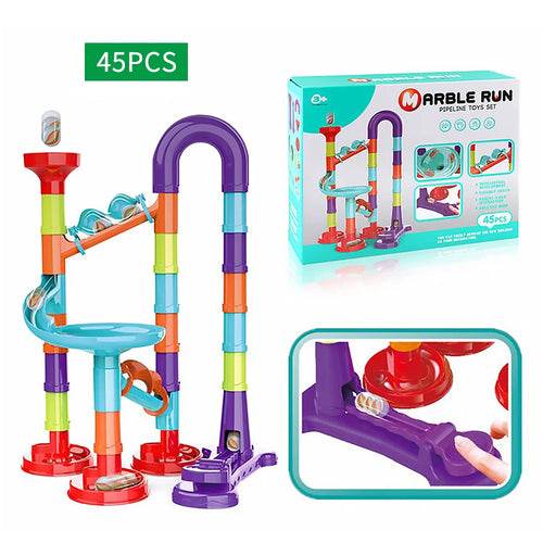 Electric Marble Run Race Track Building Blocks for Kids Fun - ToylandEU