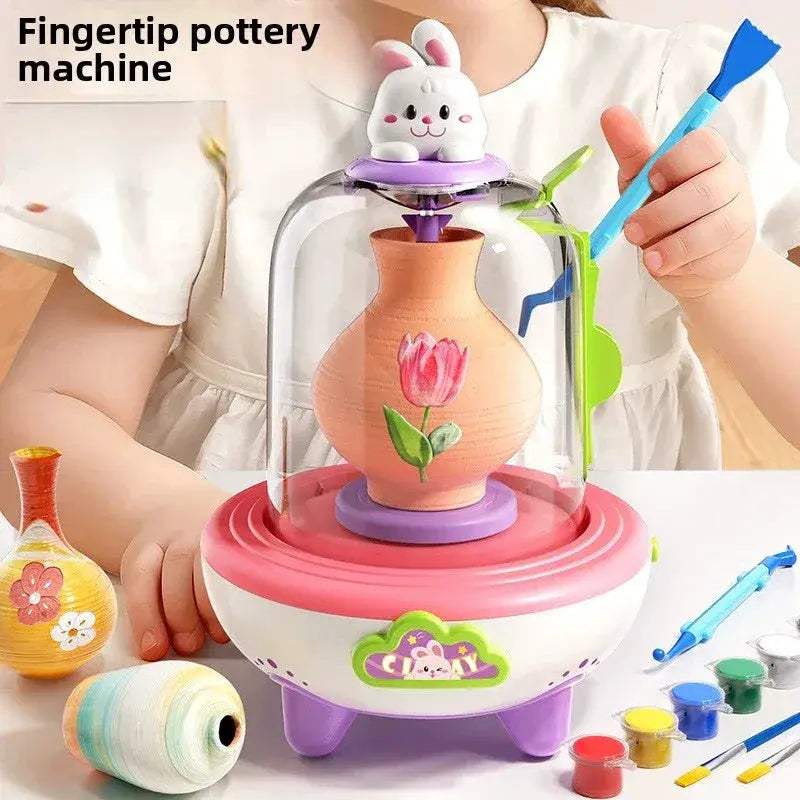 Electric Mini Pottery Wheel Kit For Kids Craft Safe - ToylandEU