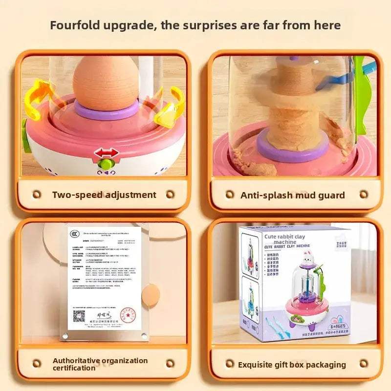 Electric Mini Pottery Wheel Kit For Kids Craft Safe - ToylandEU