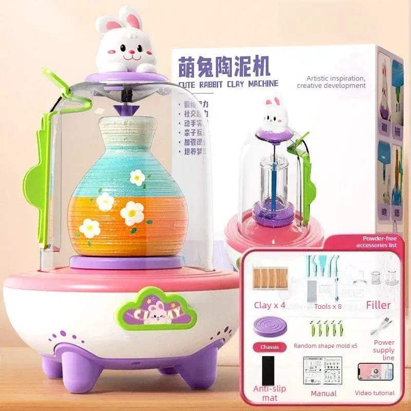 Electric Mini Pottery Wheel Kit For Kids Craft Safe - ToylandEU