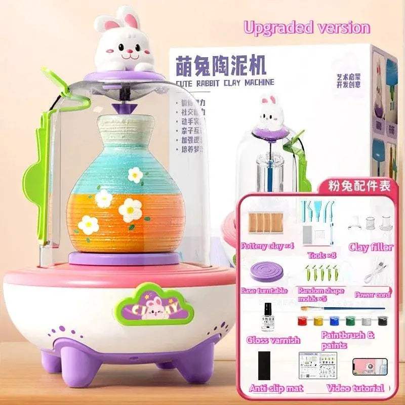 Electric Mini Pottery Wheel Kit For Kids Craft Safe - ToylandEU