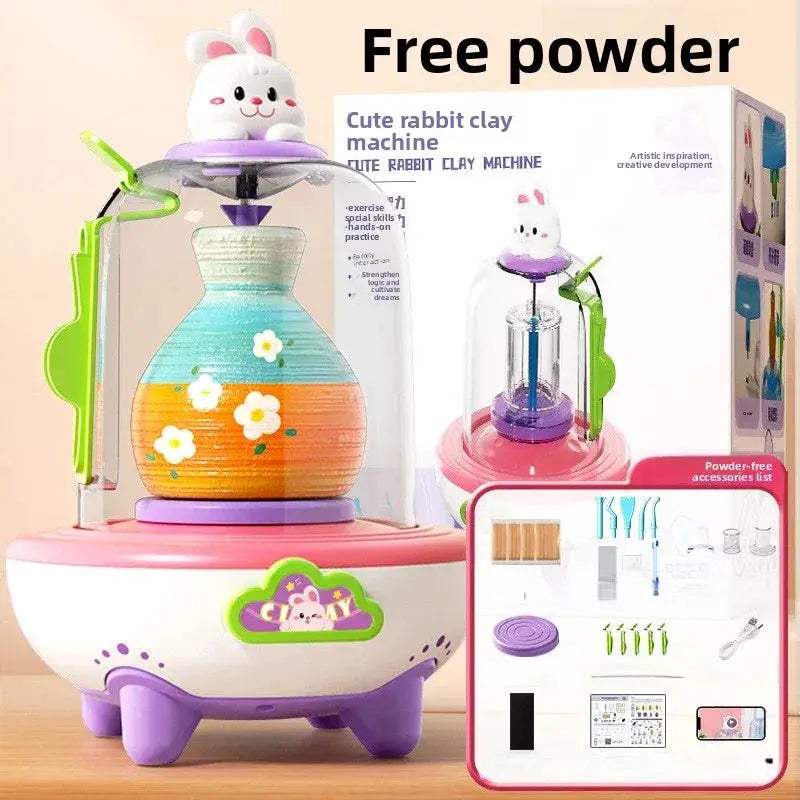 Electric Mini Pottery Wheel Kit For Kids Craft Safe - ToylandEU