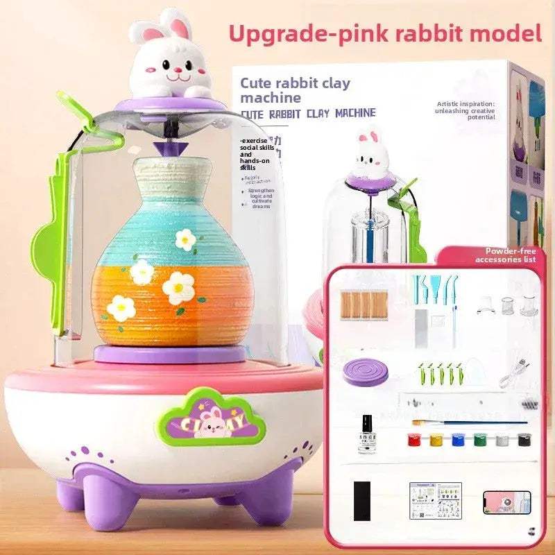 Electric Mini Pottery Wheel Kit For Kids Craft Safe - ToylandEU