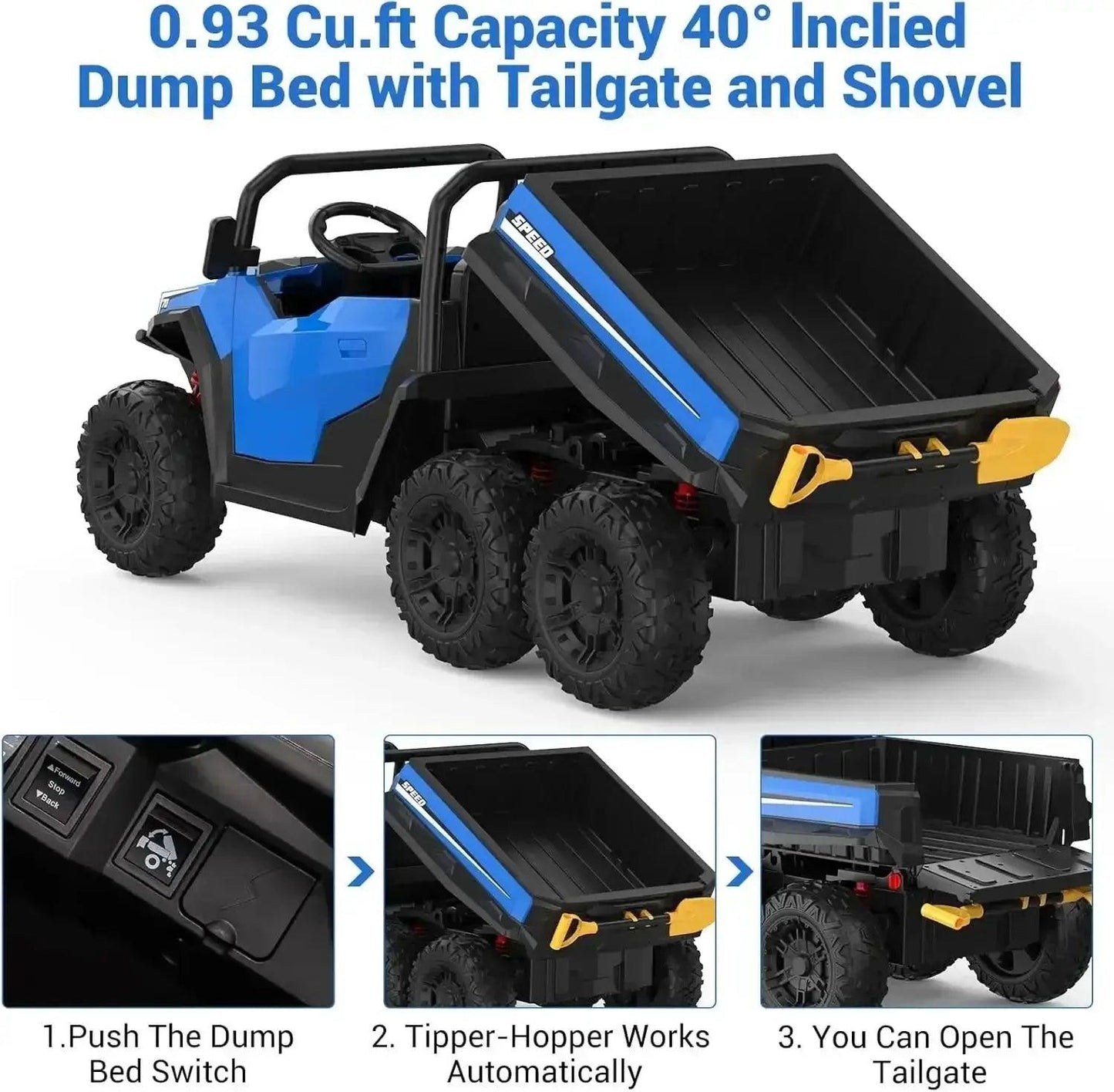  Electric Ride On Dump Truck 4WD With Remote Control For Kids -  ToylandEU™