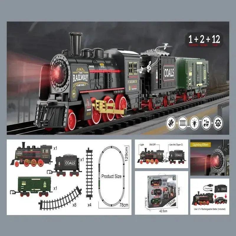  Electric Train Set Smoke Effect Safe ABS Plastic Gift -  ToylandEU™