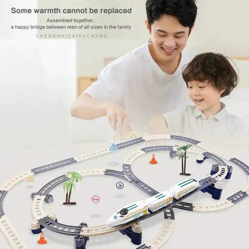 Electric Train Set With DIY Assembly High Speed Model Railway - ToylandEU