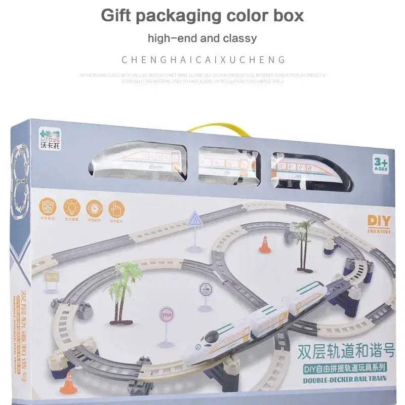 Electric Train Set With DIY Assembly High Speed Model Railway - ToylandEU