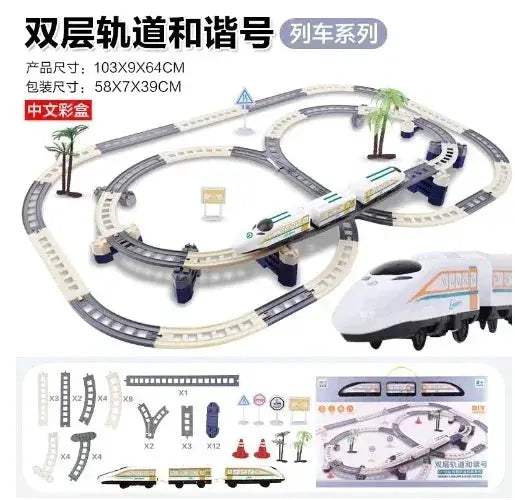 Electric Train Set With DIY Assembly High Speed Model Railway - ToylandEU