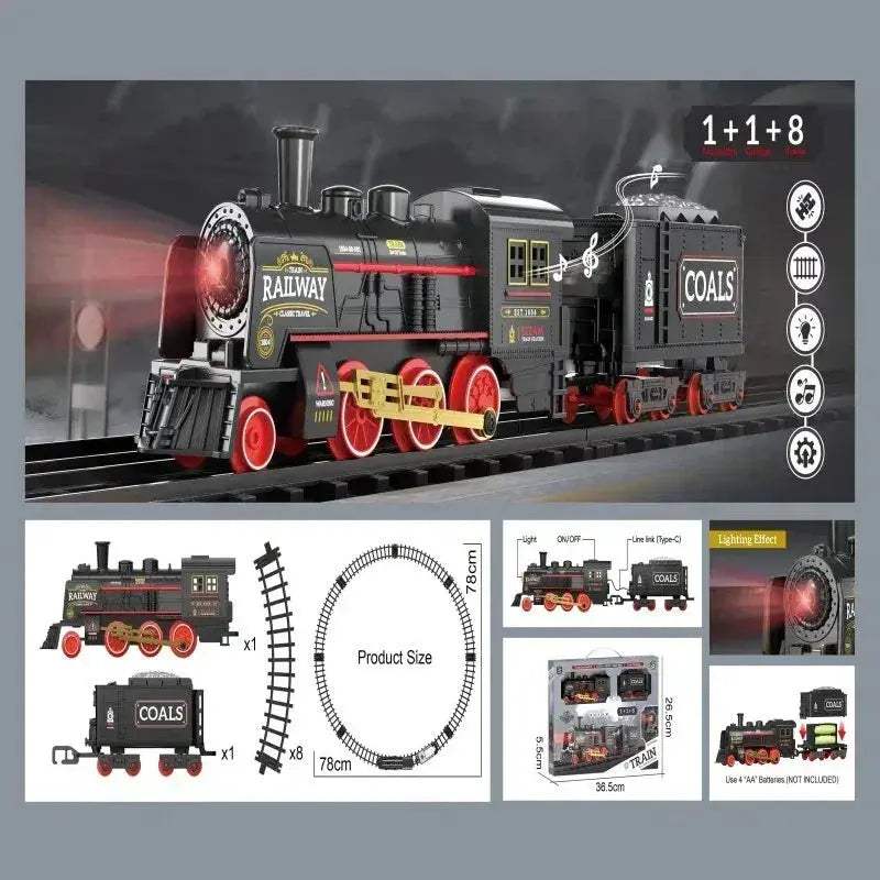 Electric Train Set With Smoke Effect Christmas Gift - ToylandEU