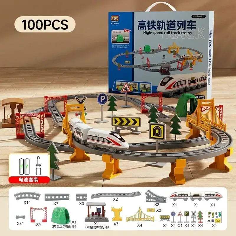 Electric Train Set With Track Playset For Kids Educational - ToylandEU