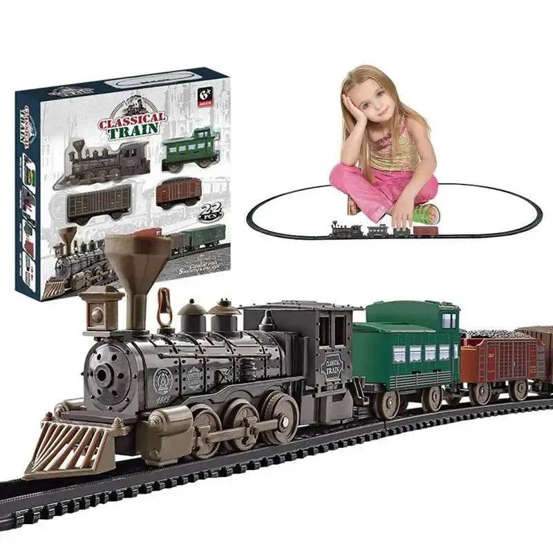  Electric Train Set for Kids - Locomotive Engine with Cargo Cars & Tracks -  ToylandEU™