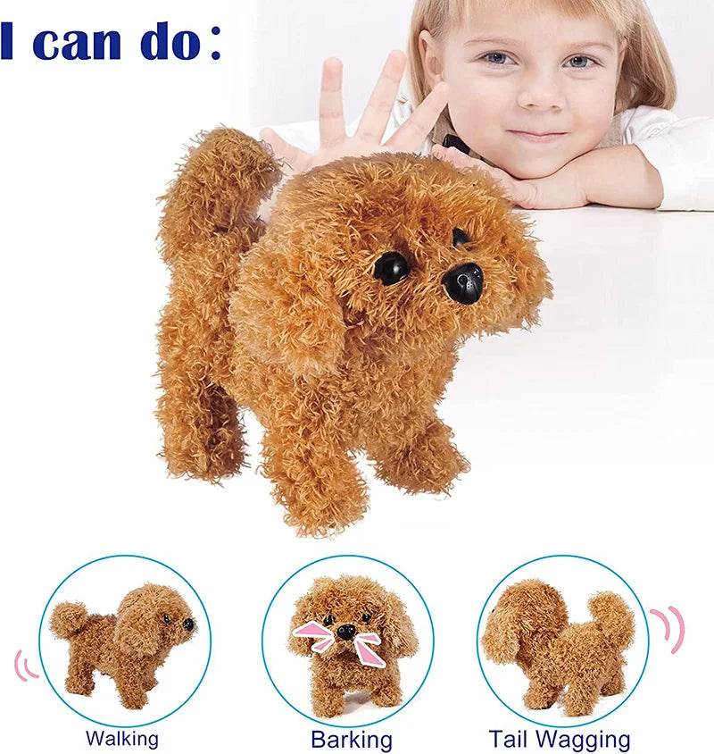 Electric Walking Puppy Plush Toy Barking Tail Wagging Kids - ToylandEU