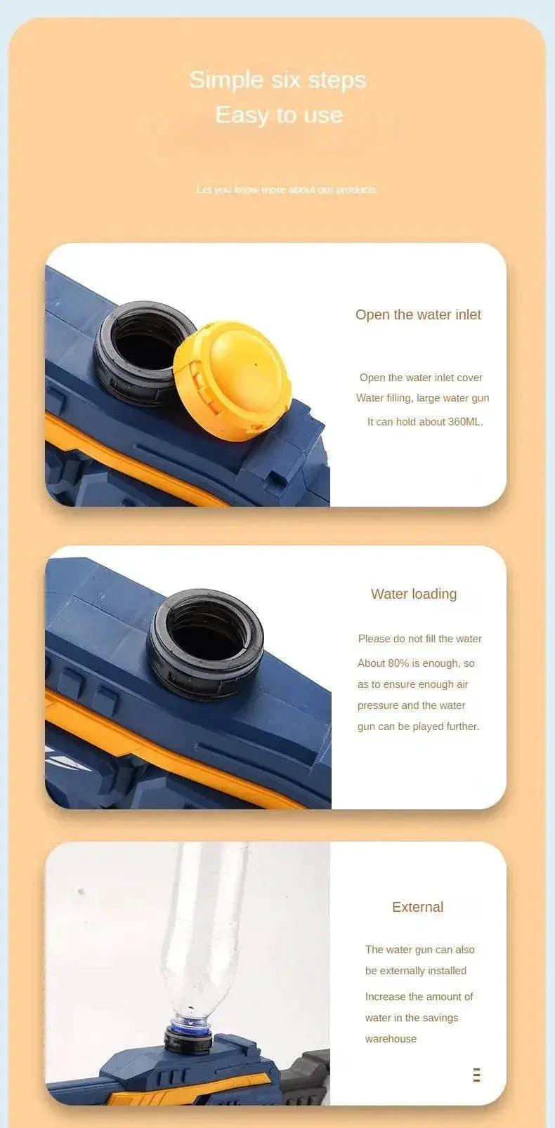  Electric Burst Water Gun for Children Automatic Absorb Water Continuous Firing Summer Outdoor Pool Fight Games Water Guns Toys -  ToylandEU™