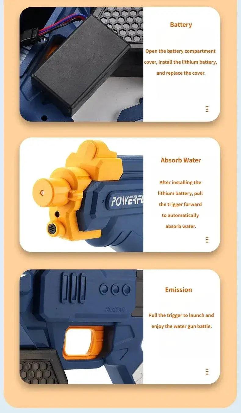  Electric Burst Water Gun for Children Automatic Absorb Water Continuous Firing Summer Outdoor Pool Fight Games Water Guns Toys -  ToylandEU™