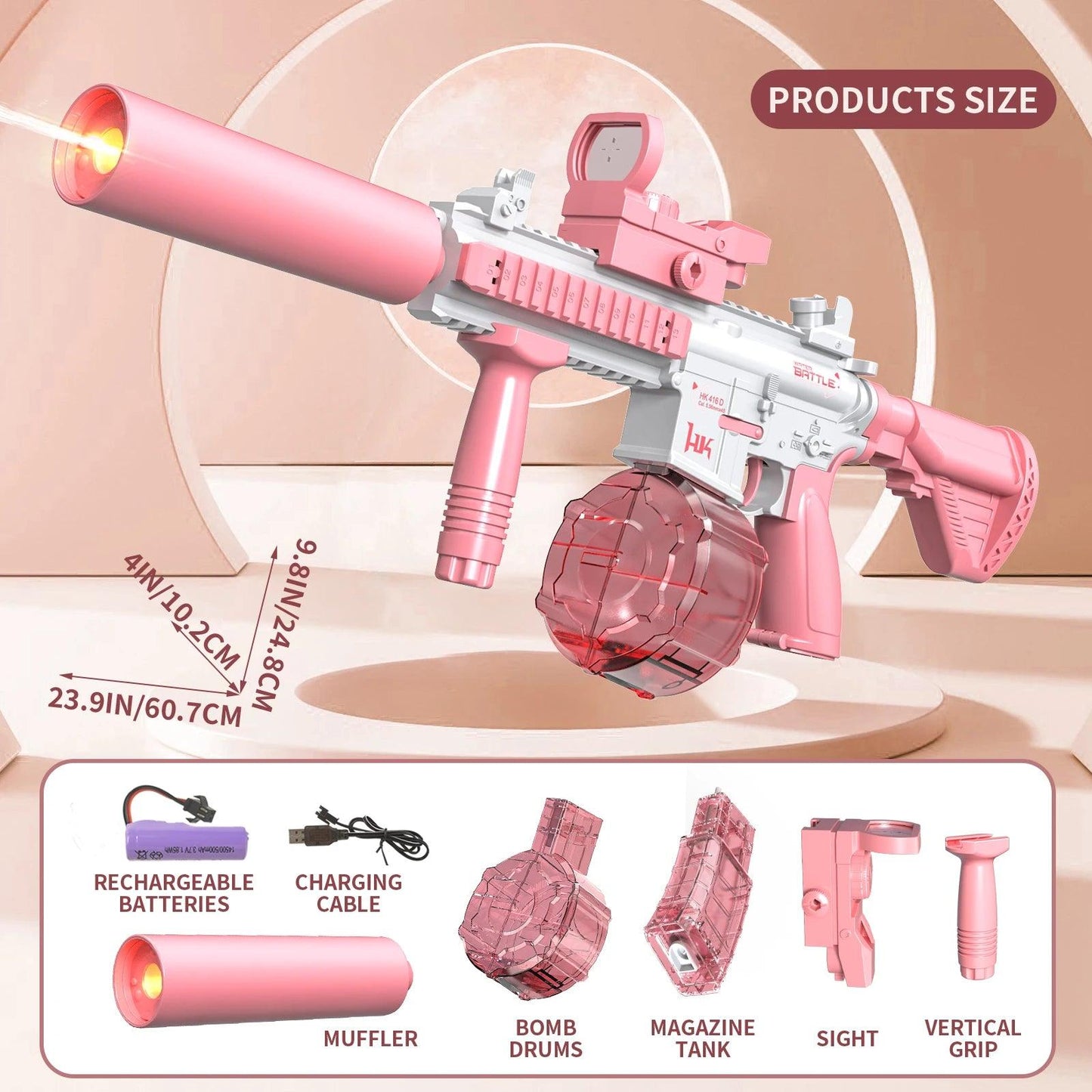 Electric Water Gun Full Auto LED M416 Pistol Toylandeu™