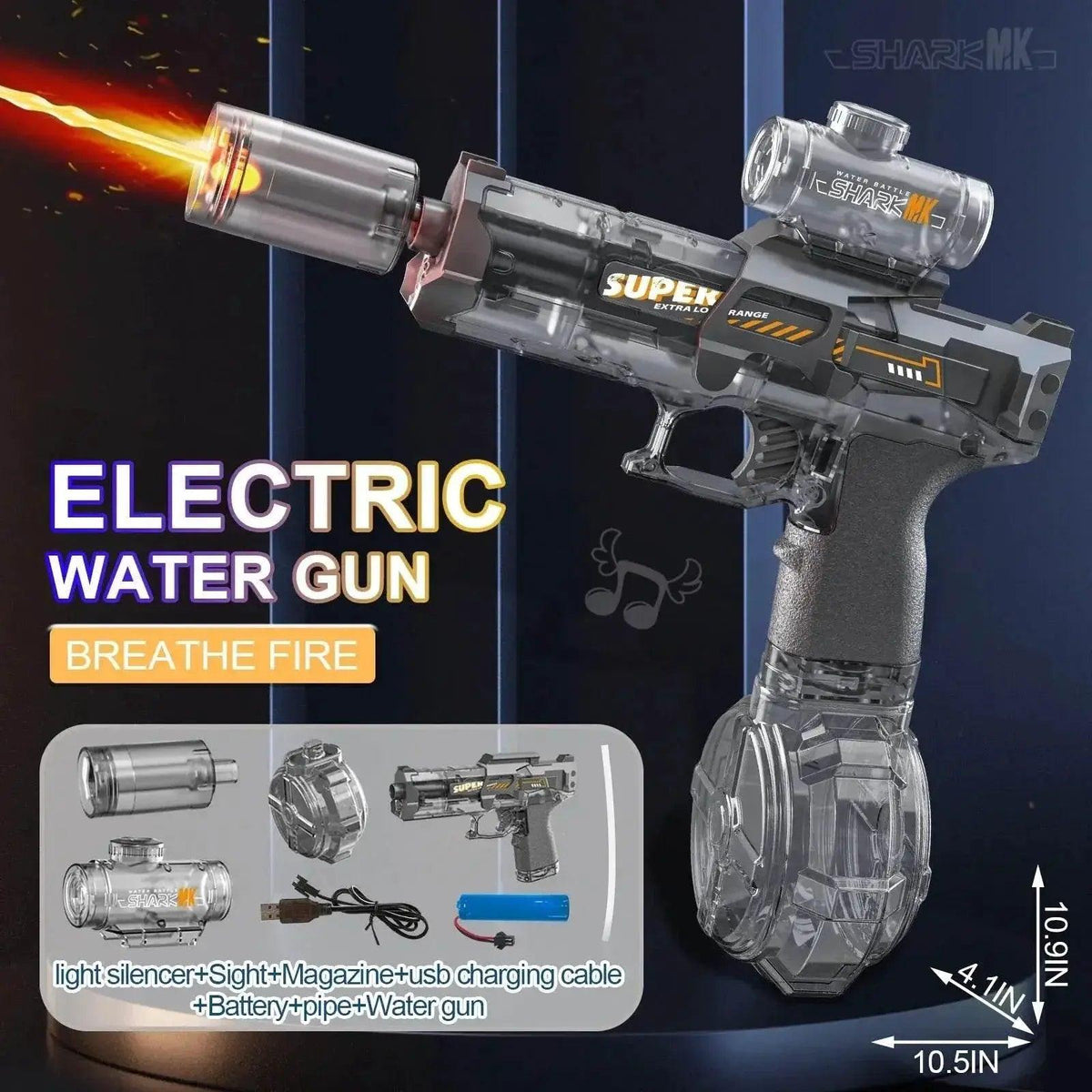  Led Light Emitting Electric Water Gun Toy With Automatic Sensor Lights For Kids Summer Outdoor Beach Pool Play -  ToylandEU™