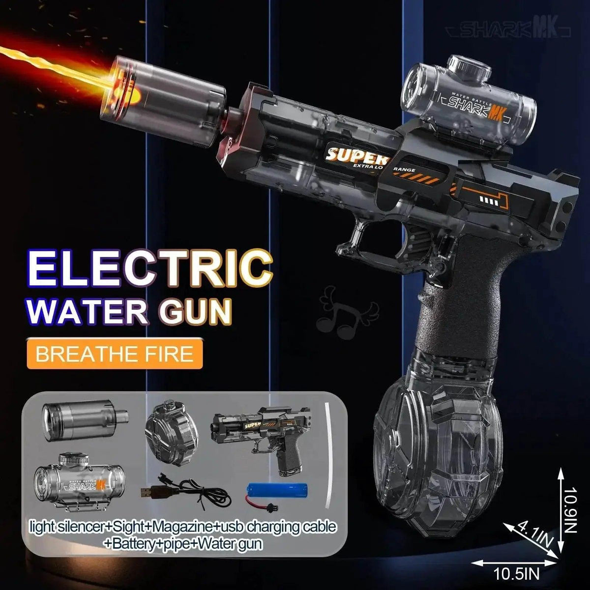 Led Light Emitting Electric Water Gun Toy With Automatic Sensor Lights For Kids Summer Outdoor Beach Pool Play -  ToylandEU™