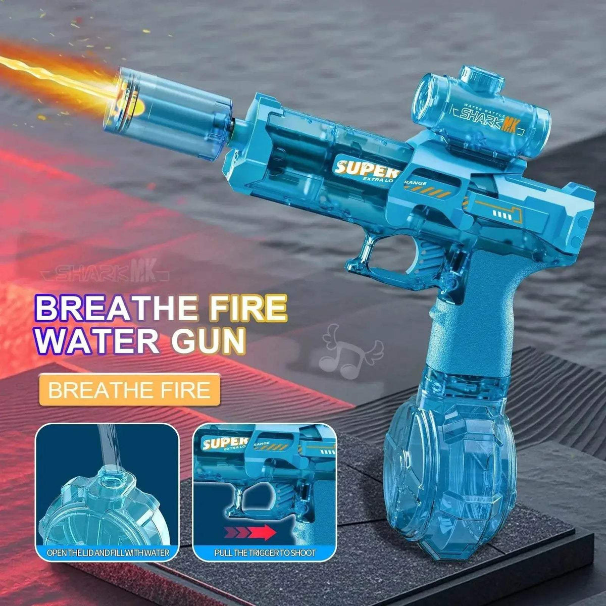  New Electric Water Gun With Light Sprays Flame Effect -  ToylandEU™