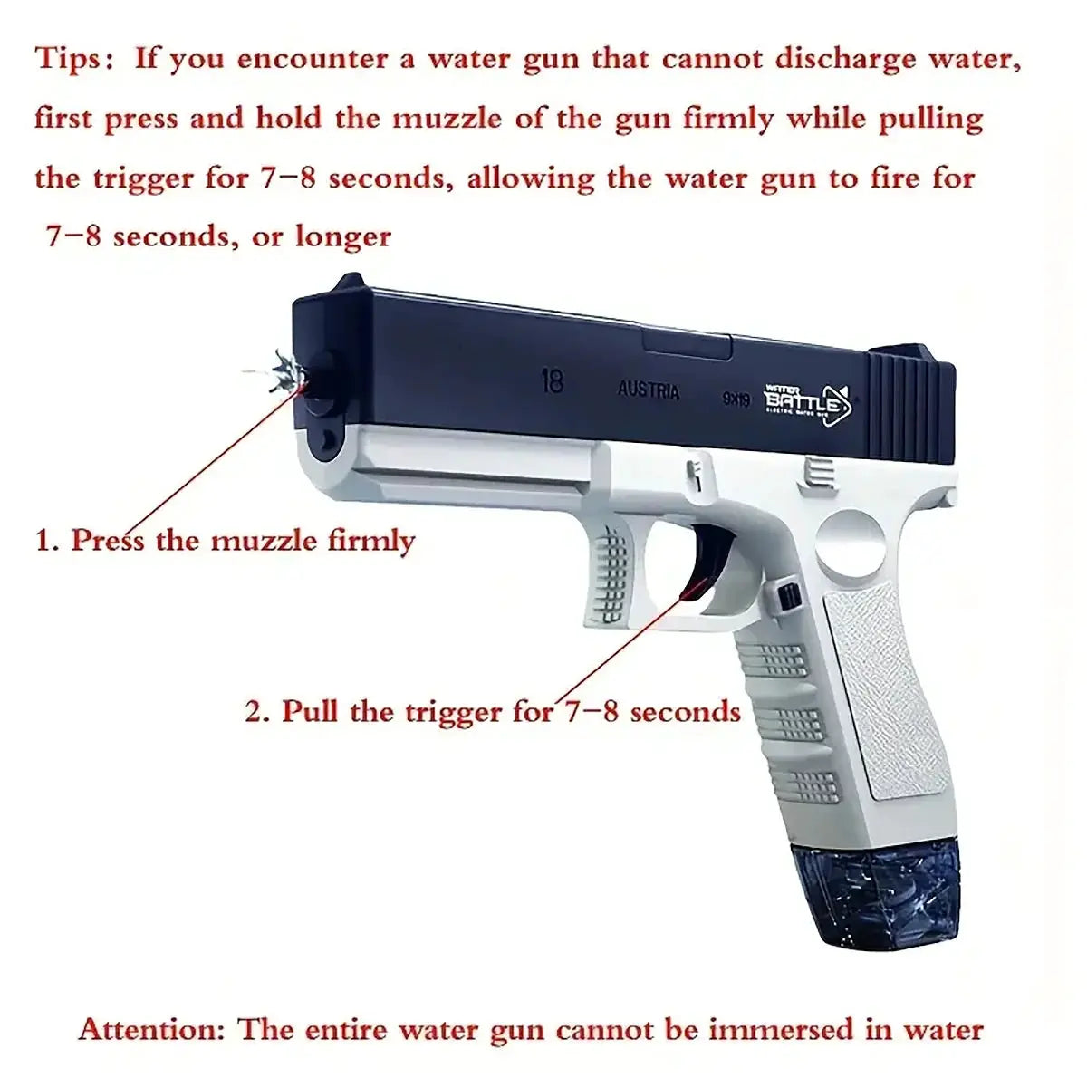  Electric Water Gun USB Rechargeable Dual Clips -  ToylandEU™